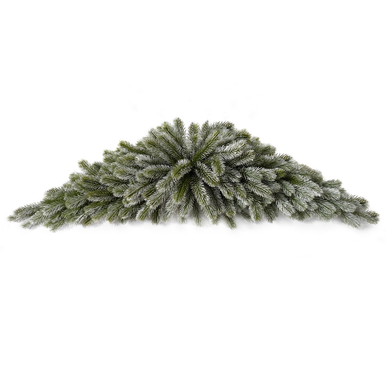 42" Flocked Christmas Swag – Snowed Artificial Pine Garland, Winter Evergreen Mantel & Holiday Home Decor
